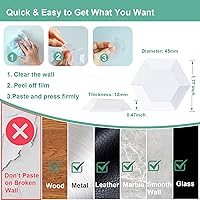 Vista 5 de Protector de pared para tope de puerta, protector de pared contra pomos de puerta, resistente, autoadhesivo, suave y transparente, lavable