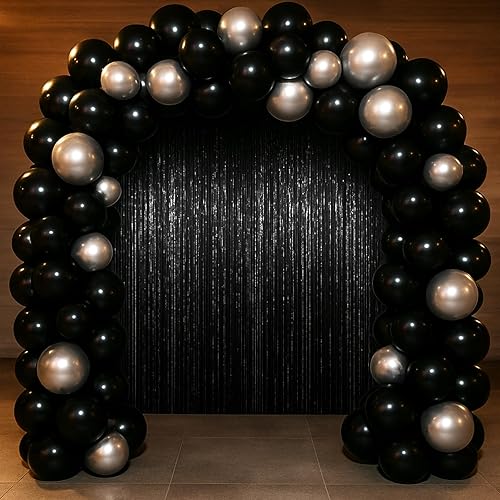 Miniatura 6 de Cortinas de 3.3 x 6.6 pies con flecos de papel de aluminio, decoraciones de fiesta con serpentinas, telón de fondo con flecos para cumpleaños, baby