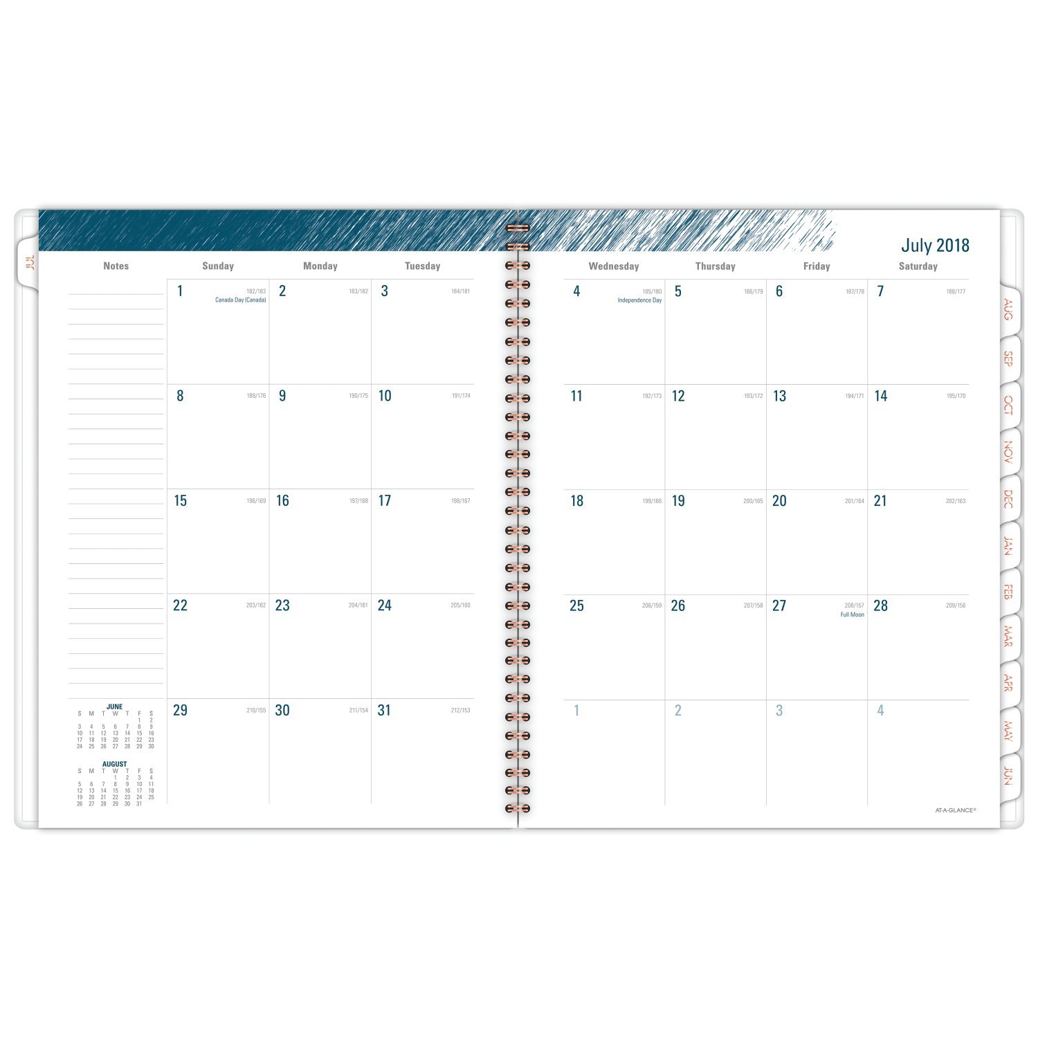 AT-A-GLANCE 1108-905A-42 Akademischer Jahresplaner 2018-2019, groß, 8-1/2 x 11 cm, Blaugrün