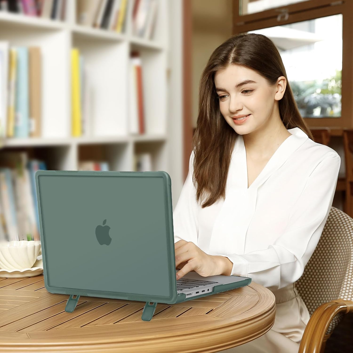 MOSISO Compatible with MacBook Pro 14 inch Case 2026-2021 M5 M4 M3 M2 M1 A3434 A3112 A3185 A3401 A2918 A2992 A2779 A2442, Heavy Duty Hard Case with Stand&Keyboard Skin&Screen Film&Type C,Emerald Green - Image 6