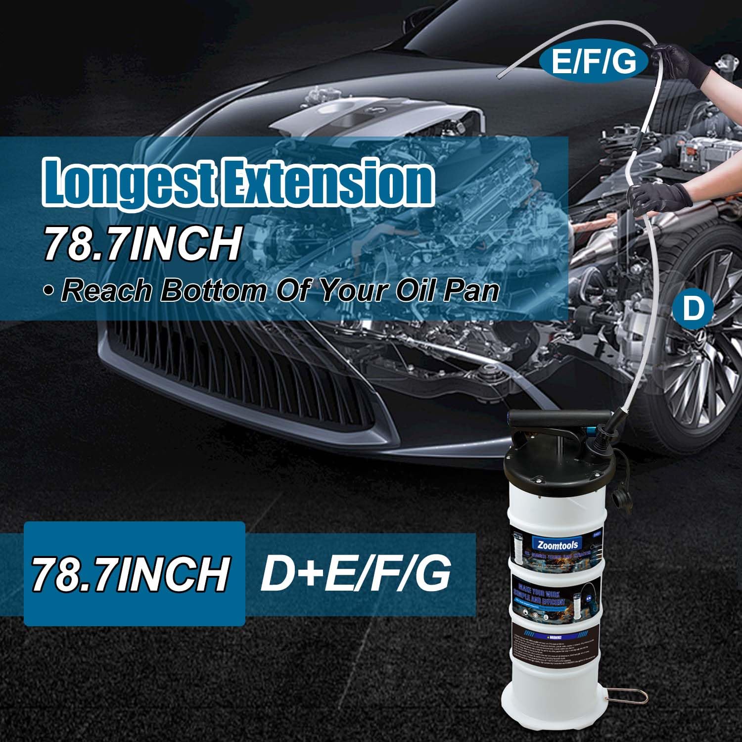Zoomtools 6.5 L Pneumatische Handmatige Vloeistof Extractor Pomp Olie Verandering & Vloeistof Verandering Tool Vacuüm Vloeistof Extractor