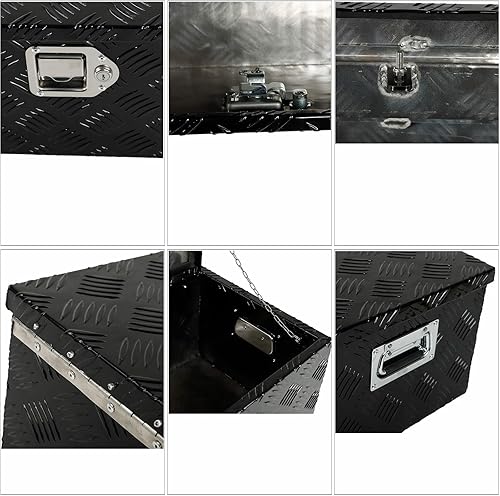 Miniatura 5 de Aikosin Caja de herramientas de camión chapada en aluminio de 30 pulgadas caja de herramientas impermeable para debajo de la carrocería caja de