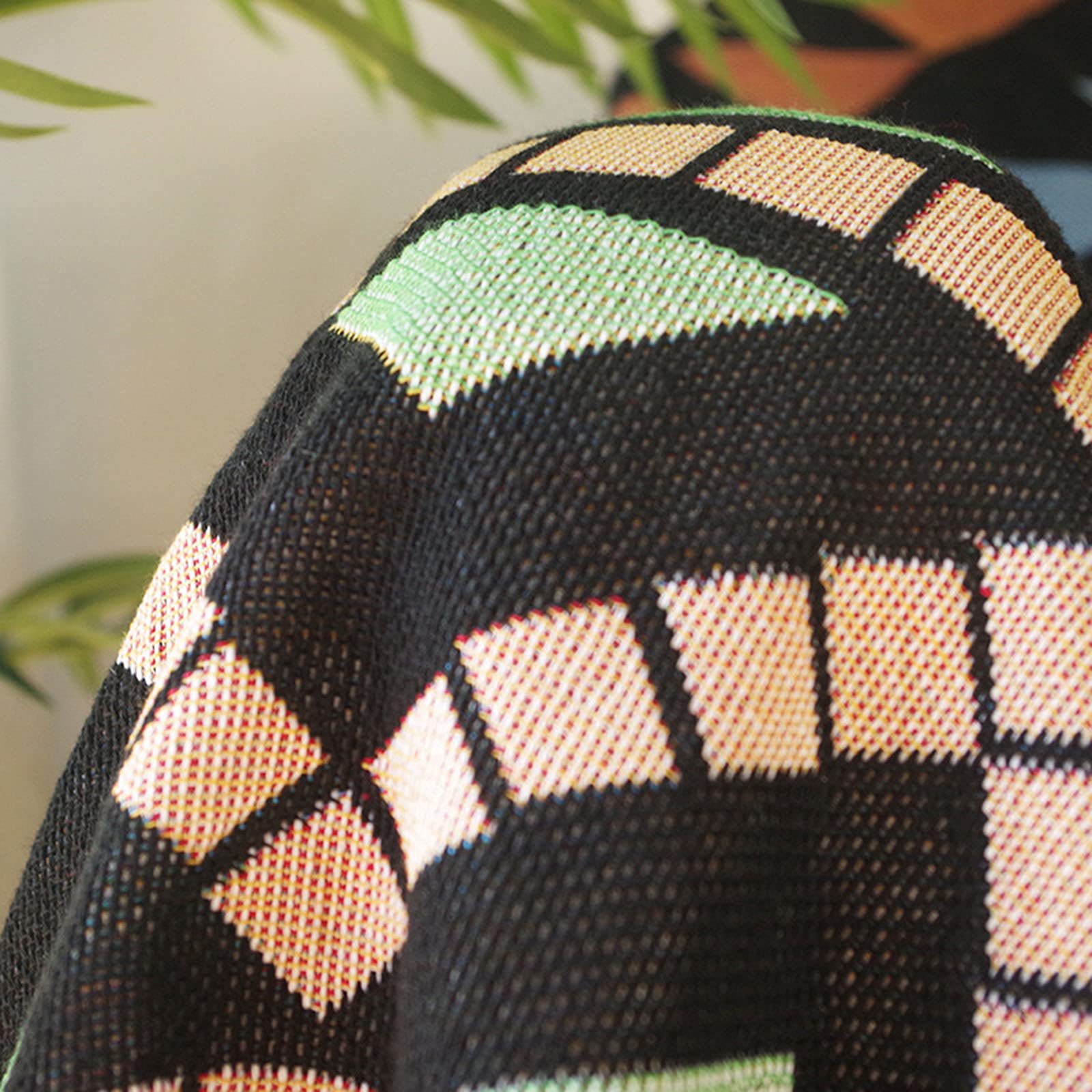 Coperta con motivo geometrico etnico con frange decorative, reversibile, confortevole, morbida ed elegante, per divano, letto, divano e sedia (stile 5, 130 x 160 cm)