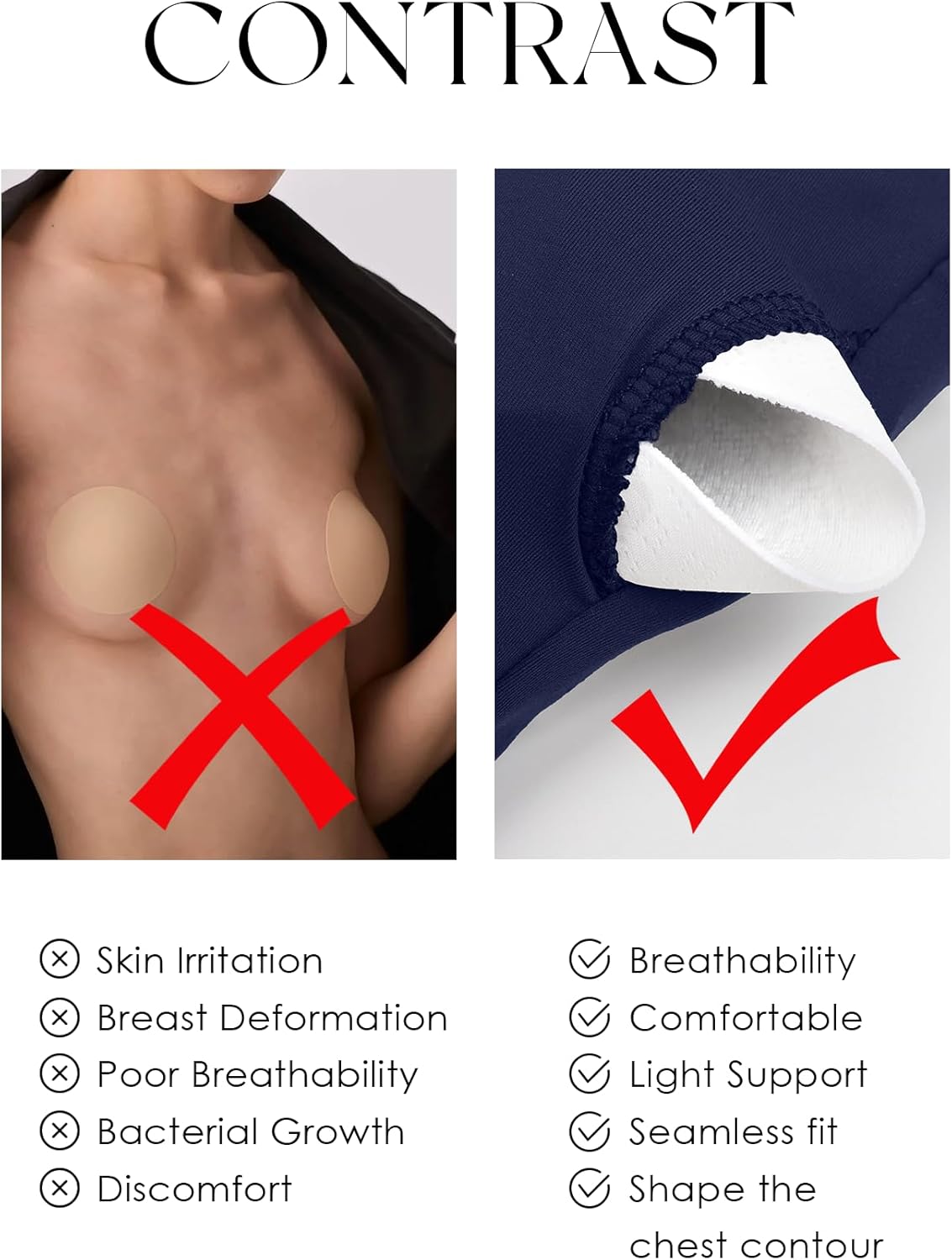 Darong Womens Padded Tube Tops Bulit in Bra Strapless Crop Tops Bandeau Double Lined Basic Going Out Tank Top - Image 3