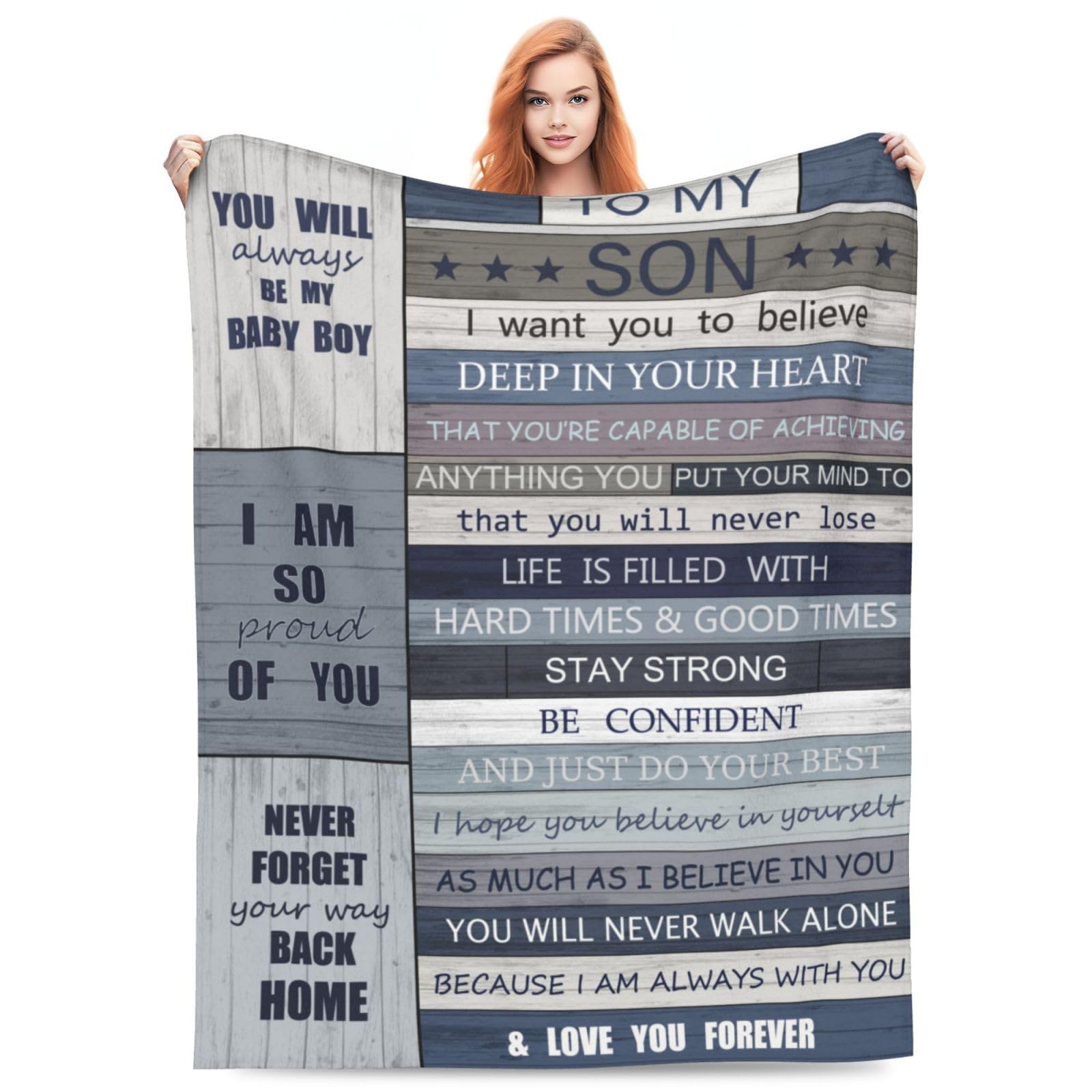Son Blanket Gift from Mom and Dad - Soft Blanket for Birthday, Valentine's Day, Graduation - Ideas for Grown Son from Mother and Father - 50"x40" โ image 1