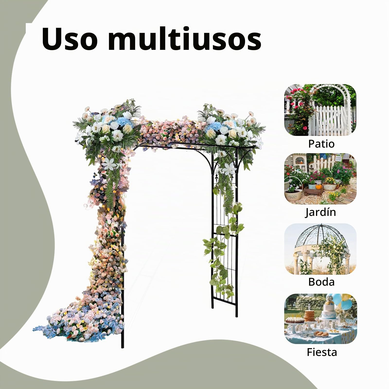vidaXL Arco de jardín 200x52x204 cm