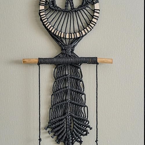 Miniatura 5 de VIVIANYO HD Tapiz bohemio de macramé para colgar en la pared, decoración de Halloween, esqueleto humano, 42 pulgadas, bonita decoración de calavera