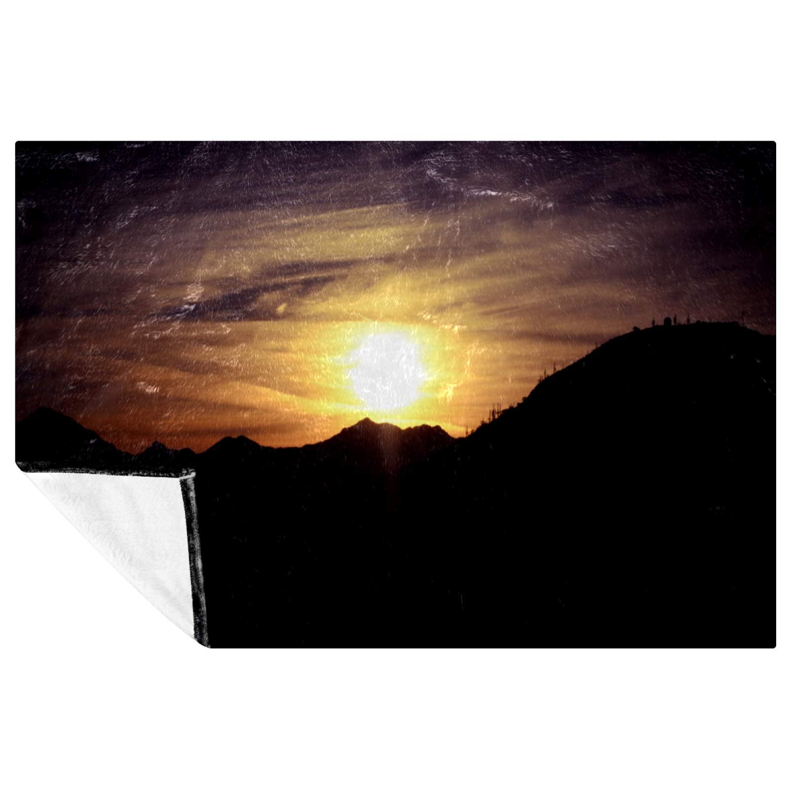 Couverture montagne plaid chaud lit canapé camping 150x100