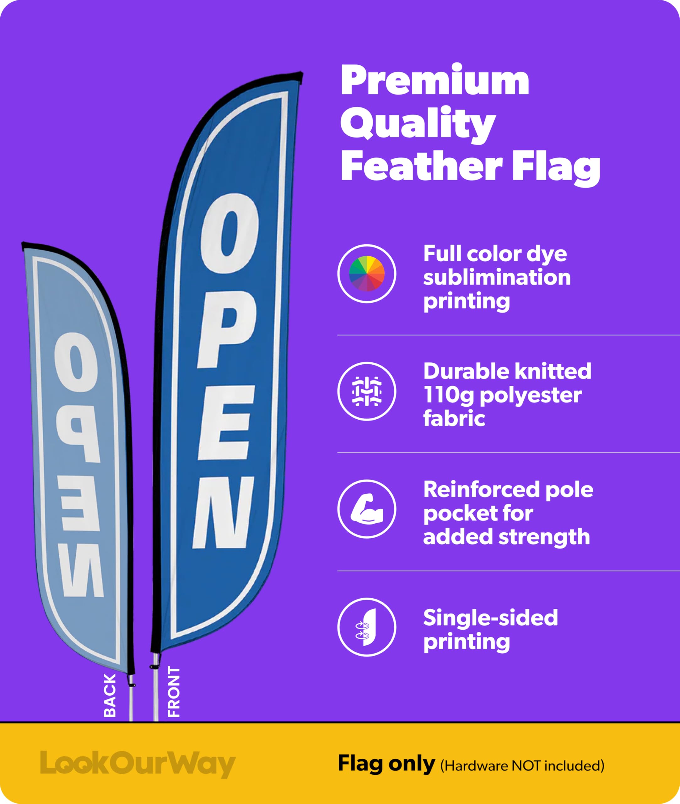 LookOurWay offen Feder Flagge, 12-feet