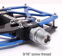 Vista 4 de Mzyrh - Pedales de bicicleta de montaña, ultra fuertes, coloridos, mecanizados CNC, de 9/16 pulgadas, ciclismo sellado con 3 rodamientos