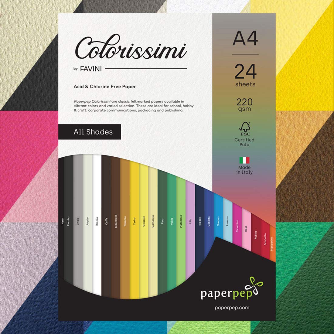 Colorful Card Stock - 24 Assorted Shades -1