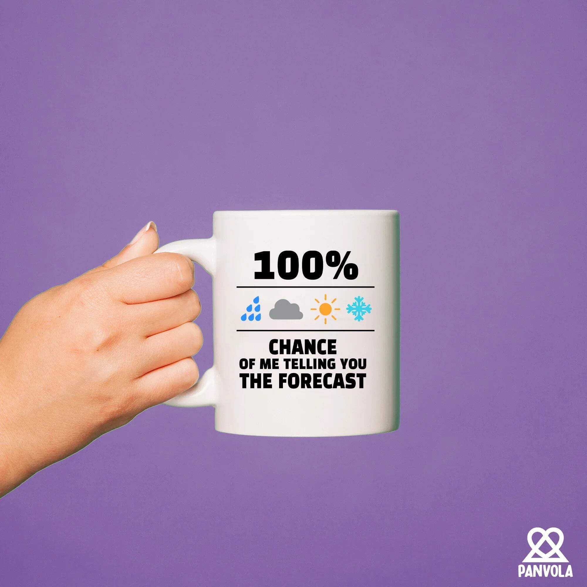 100 Percent Chance Of Me Telling You The Forecast Meteorologist Gifts Weatherman Weatherwoman Meteorology Weather Novelty Drinkware Ceramic Mug 11 oz White
