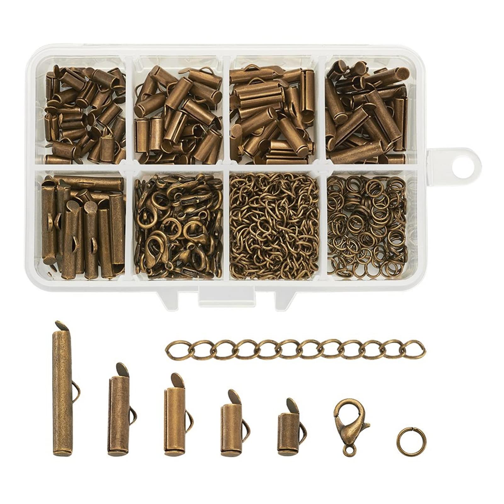 yaoqijie Crimp End Beaks Beaking Slide on End Closp Fibbia Tubi Proves Azzurro Catene di estremità Salto Anelli di salto Aragosta Clasps Fai da te Making making. lasting ( Color : Stainless Steel )