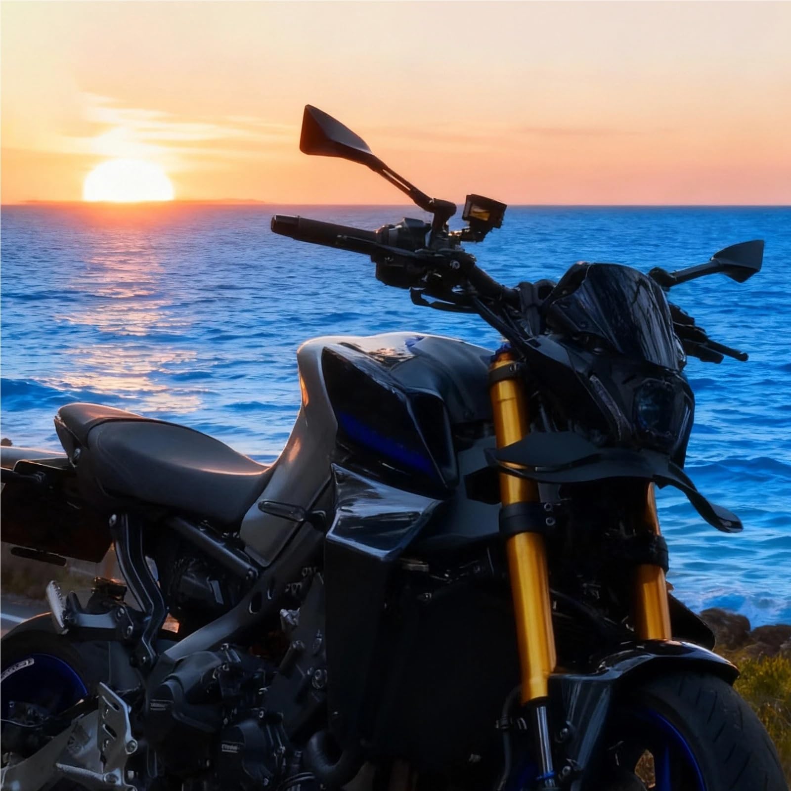 Front Bumper Splitter dachowy Pasuje do YAMAHA MT-09 MT09 SP 2023 2022 2021, czarny, goły, przedni spojler dociskowy