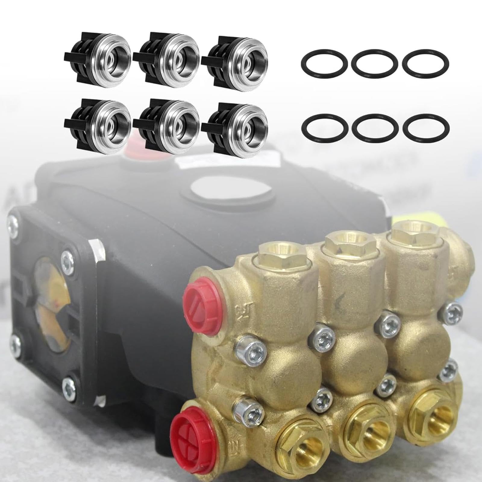 Kit di 6 valvole di ritegno in acciaio inox per modelli 280/380/55/580, pompe per idropulitrice per la pulizia, accessori per idropulitrice ad alta pressione, parti di riparazione