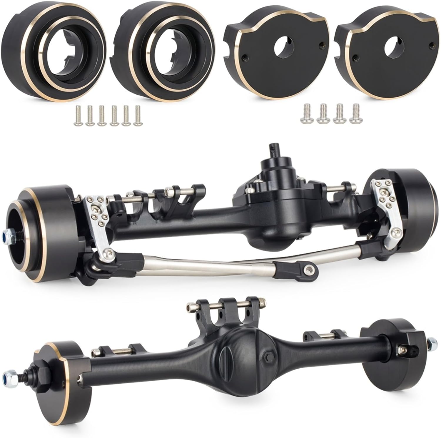 F10T Axle Brass Weights Rear Axle Tube Cap for 1/10 RC Crawler Vanquish F10T Axles VS4-10 Chassis Upgrade Parts (Rear Axle Tube Cap)
