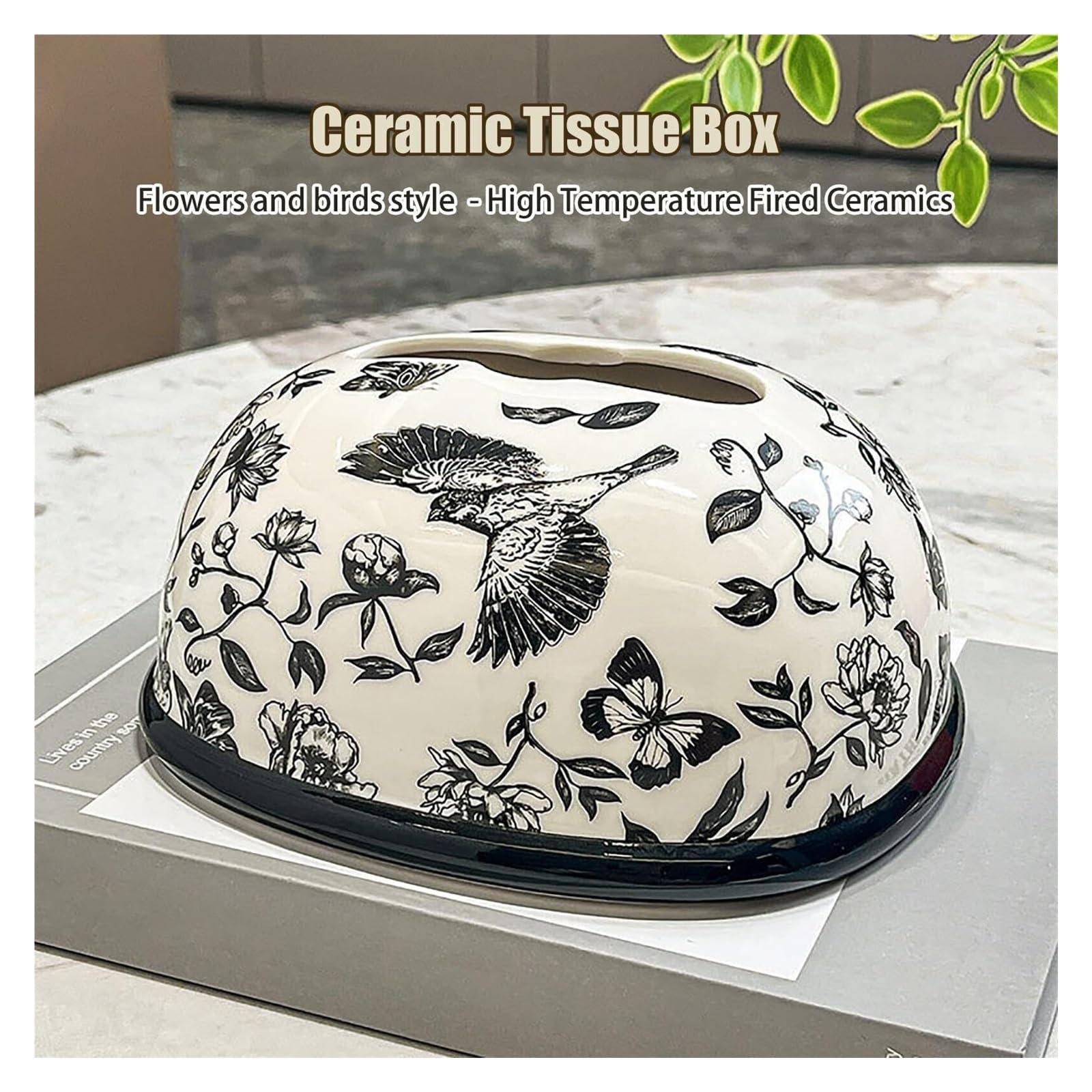 Porta fazzoletti Supporto in ceramica con coperchio for scatola di fazzoletti decorativo adatto for la cucina da tavolo dell'home office Divertenti decorazioni per il bagno