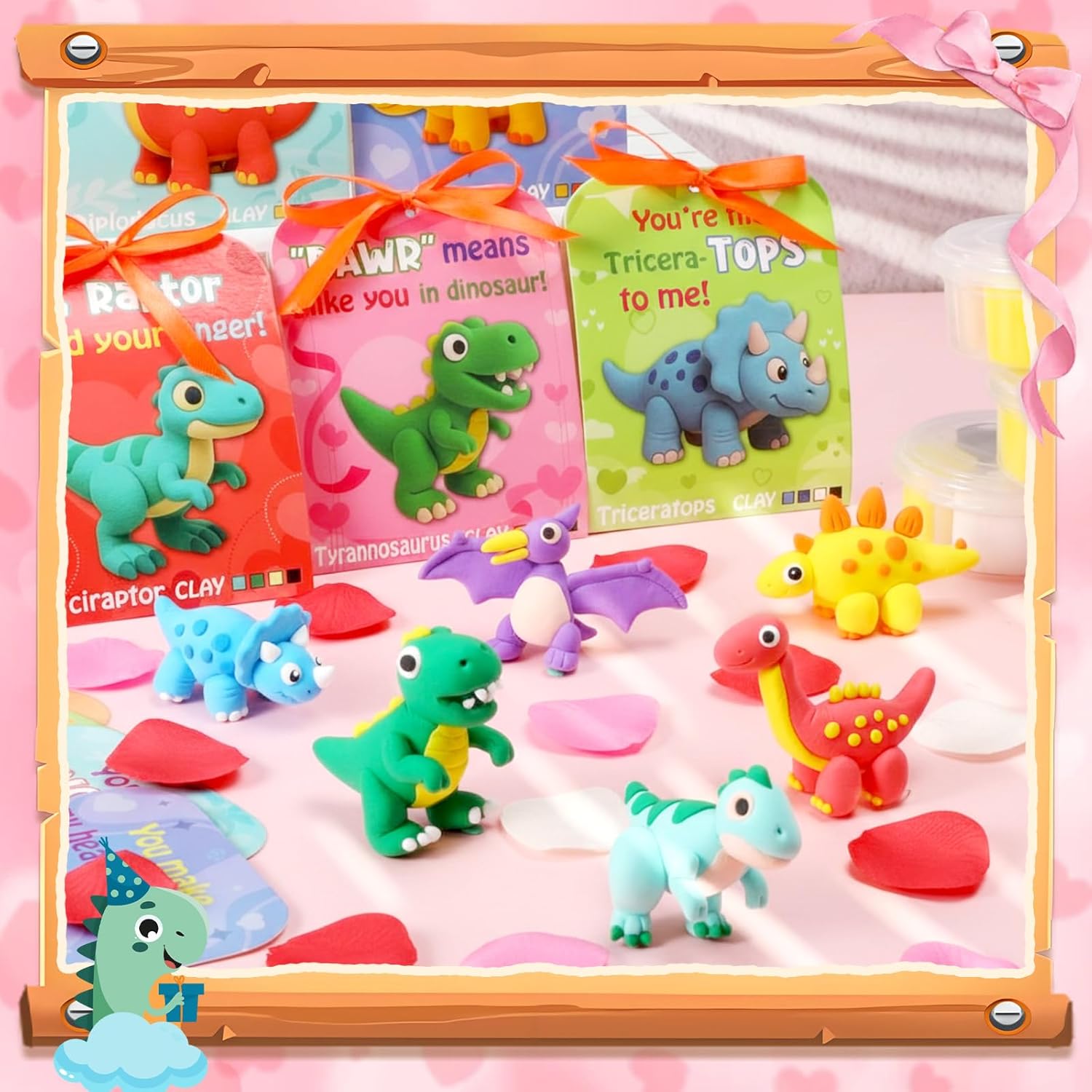 Capoda 18 Sets Dinosaur Air Dry Clay Kit Dinosaur Craft Gifts for Kids DIY Modeling Clay Kit Arts and Crafts for Kids Dino Party Favors Birthday Gift Toys Classroom Prizes Boys Girls Fun Activities