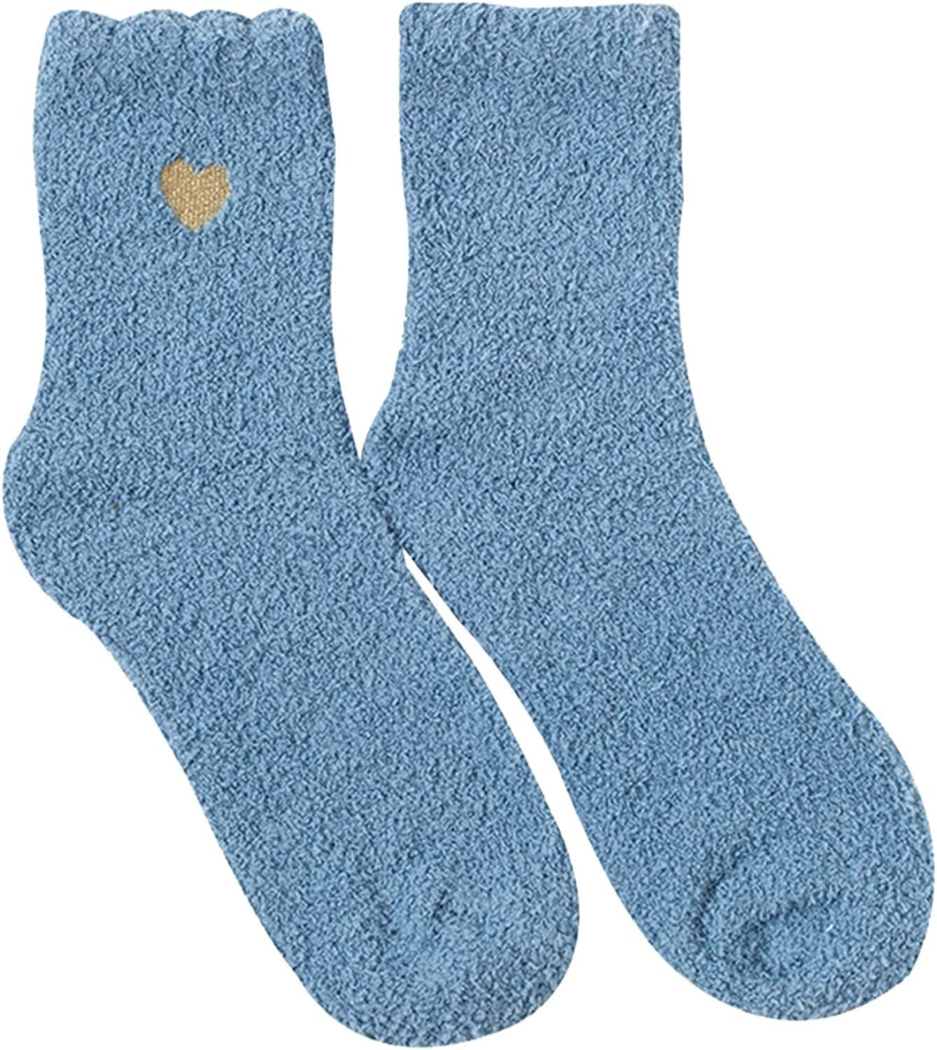 Skarpetki Oddychające 12 Par Zimowych Skarpet Termicznych Women Love Heart Pattern Fluffy Super Soft Warm Antypoślizgowe