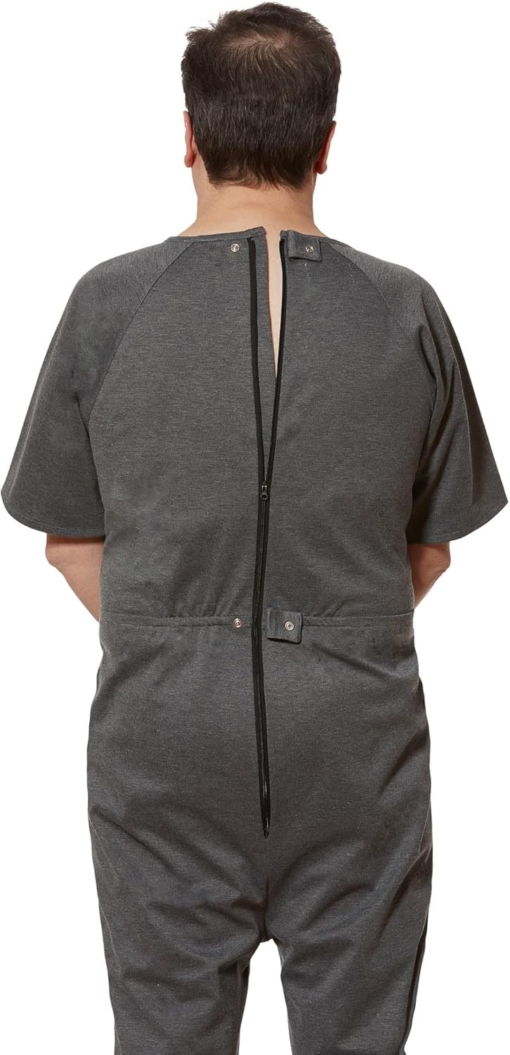 Ovidis Dementia Clothes - Alzheimers Anti-Strip Jumpsuit with Back-Zipper for Elderly Men - Bobby - Image 3
