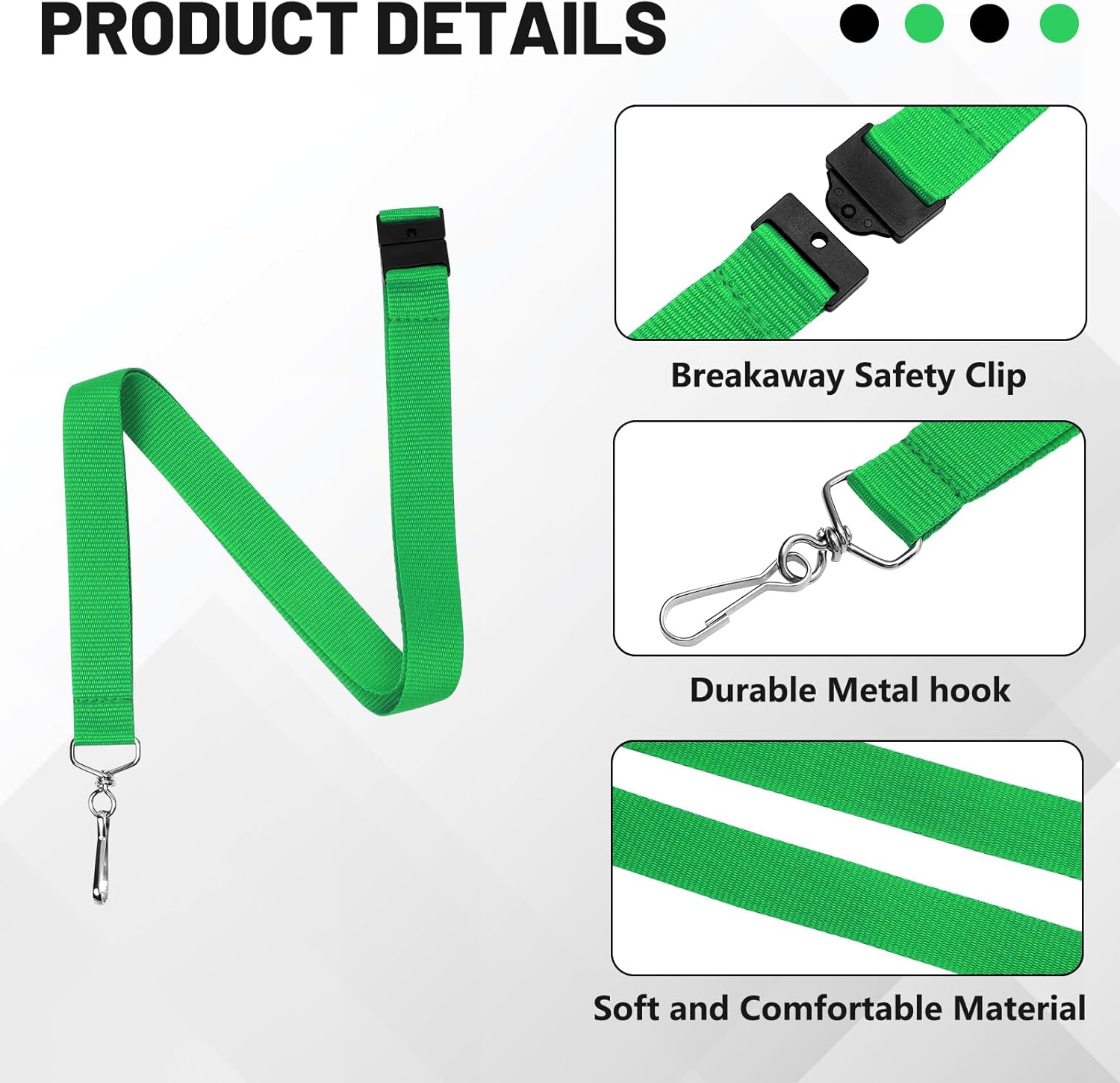 WEZEBEL 24-Pack Rainbow Breakaway Lanyards for id Badges, Polyester Neck Straps for ID Cards, Keys, Office, School & Events - Image 4