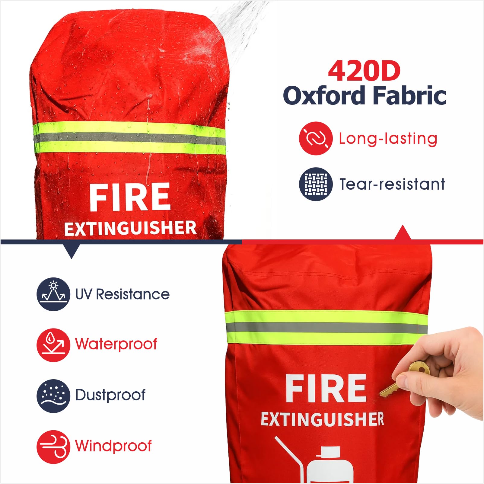 Copertura per estintore per carrello – Custodia protettiva resistente antincendio con ruote, resistente a graffi e graffi (adatta a 50 kg, 1 pezzi)