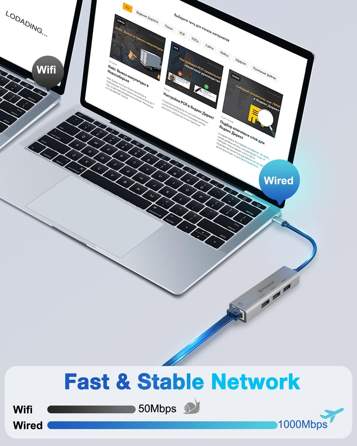 4-in-1 USB 3.0 Hub with Gigabit Ethernet Adapter for Laptop, PC, MacBook Pro (RJ45 TYPEC HUB 01) image 5 of 7 B0DBV7Y9NY