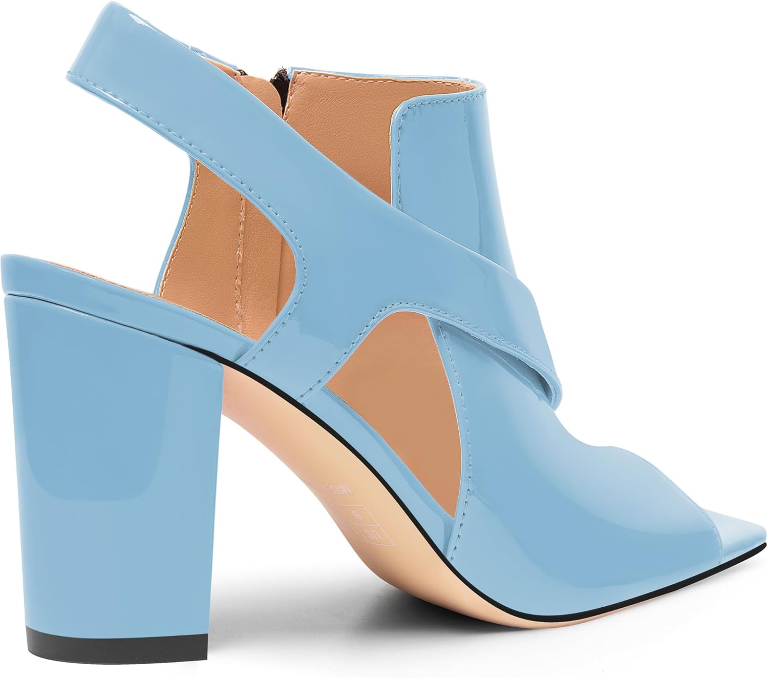 Women's Chunky Heel Pumps - 3.2" Block Heel, Square Toe Strappy Sandals with Buckle, Open Toe Dress Shoes for Party, Wedding, Casual Wear