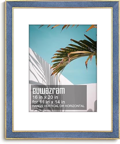 Miniatura 125 de Marco de gamuza de 10 x 13 pulgadas, marco individual, elegante marco verde de 10 x 13 pulgadas con paspartú para fotos de 8.5 x 11 pulgadas, para