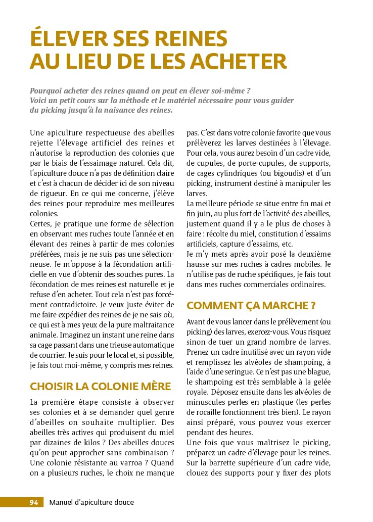 Manuel d’apiculture douce: Comprendre et respecter les abeilles