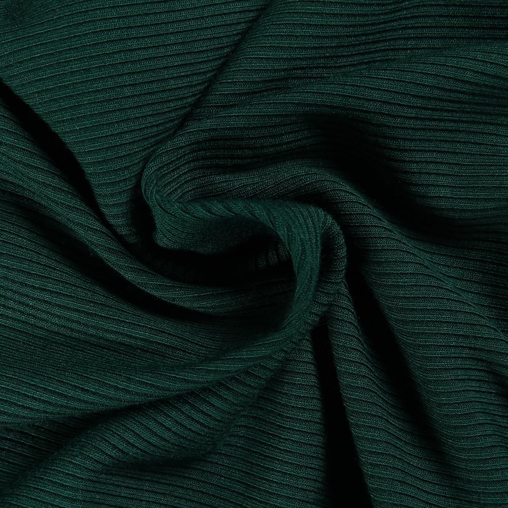 Roselux Women V Neck Ribbed Long Sleeve Shirt Fitted Basic Slim Knit Top - Image 5