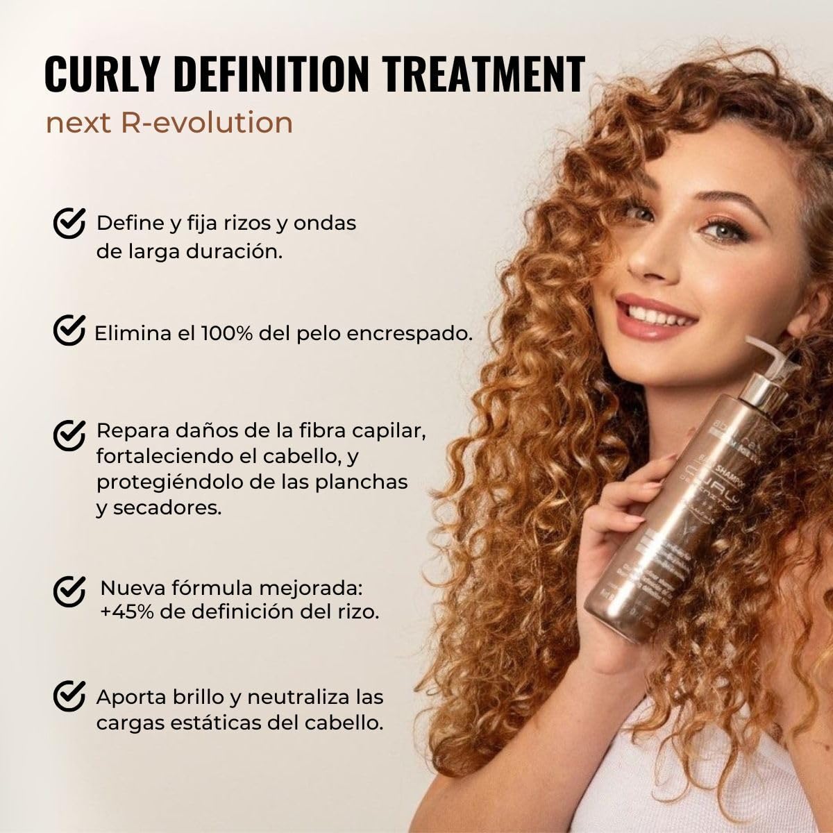 abril et nature - Sérum profesional para cabello rizado y ondulado Curly Definition - Fija y define los rizos con resultados de larga duración - Repara los daños y recupera la hidratación - 100ml