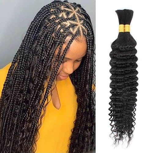 Miniatura 8 de Kapelli Hair Extensiones de cabello humano virgen brasileño 100% sin procesar para trenzar sin trama (1 paquete, 2 paquetes de 3.53 onzas), 100% sin