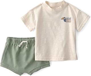 Carter's Baby Boy 2-Piece Toucan Short-Sleeve Top & Shorts Set | Soft Cotton Casual Outfit | Easy Pull-On Summer Wear Price In India