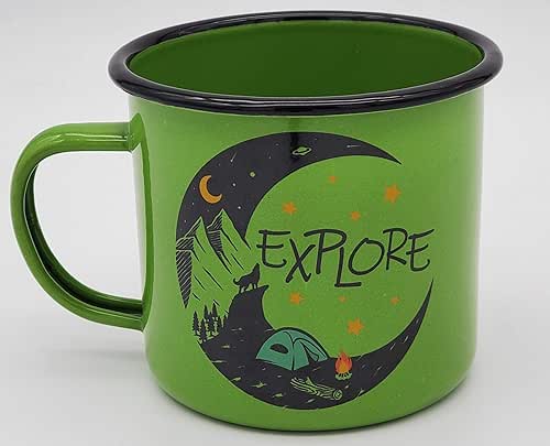 Campfire Mug 16.9 Oz (500ml) Enamel Stainless Steel Camping Coffee