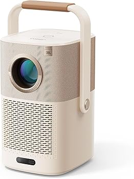 Sound by JBL & Built-in Battery. Yaber T2 Outdoor Projector with WiFi 6 and Bluetooth, Native 1080P Smart Movie Portable Projector for Inside