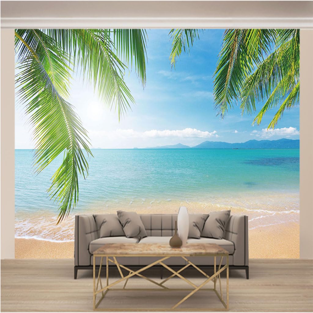Papier peint panoramique pour agrandir une pièce sombre avec un trompe l'oeil 3d marin