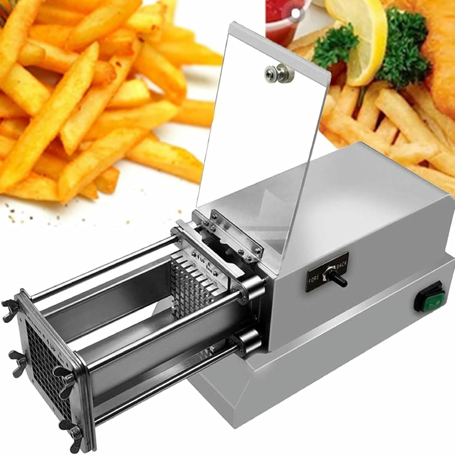 Commercial Food Slicer, Stainless Steel Electric Potato Cutter, Professional Vegetable Cutter For Potatoes, Onions