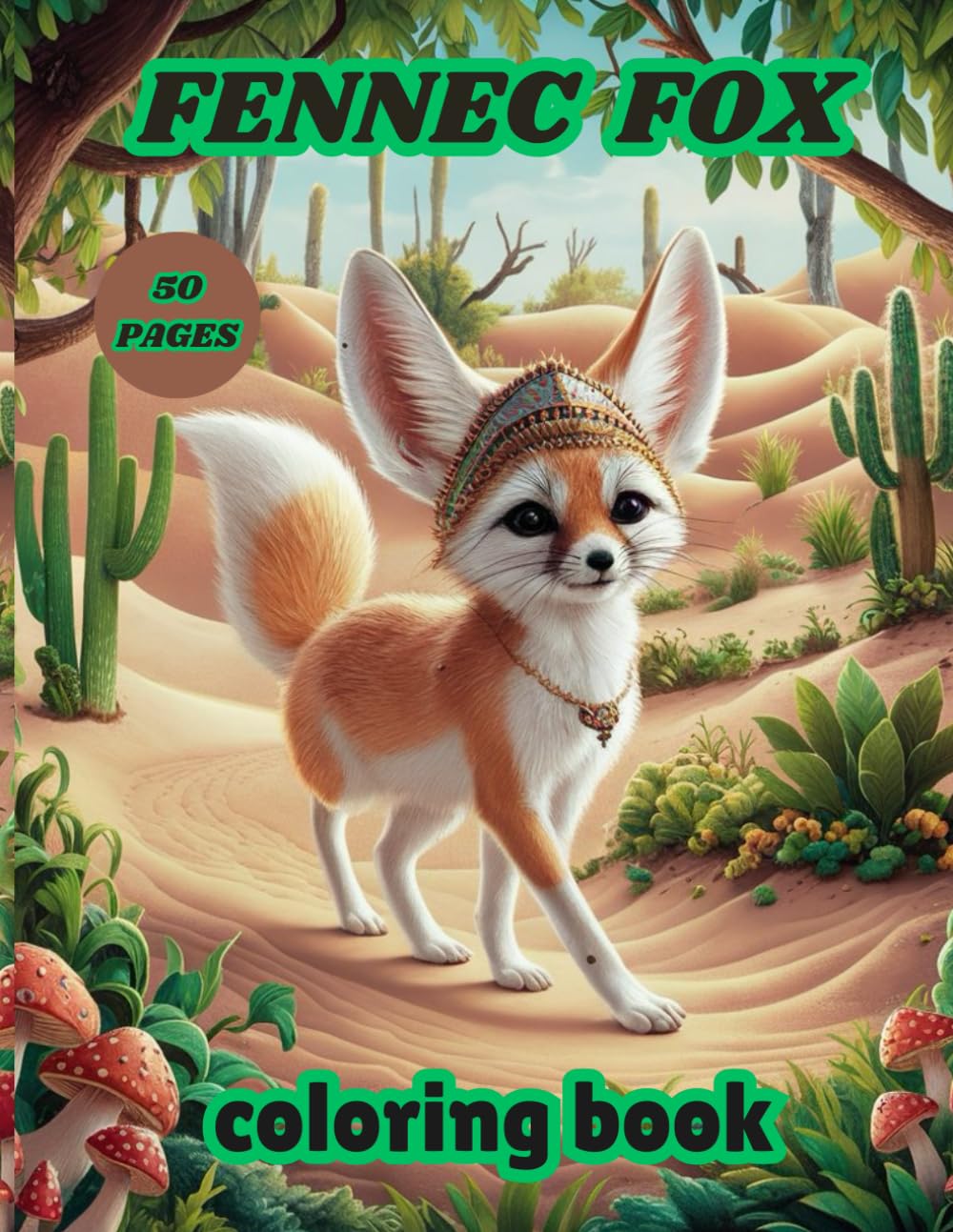 Fennec Fox coloring book: 50 coloring pages with many kinds of Fennec Fox for stress relief and entertainment