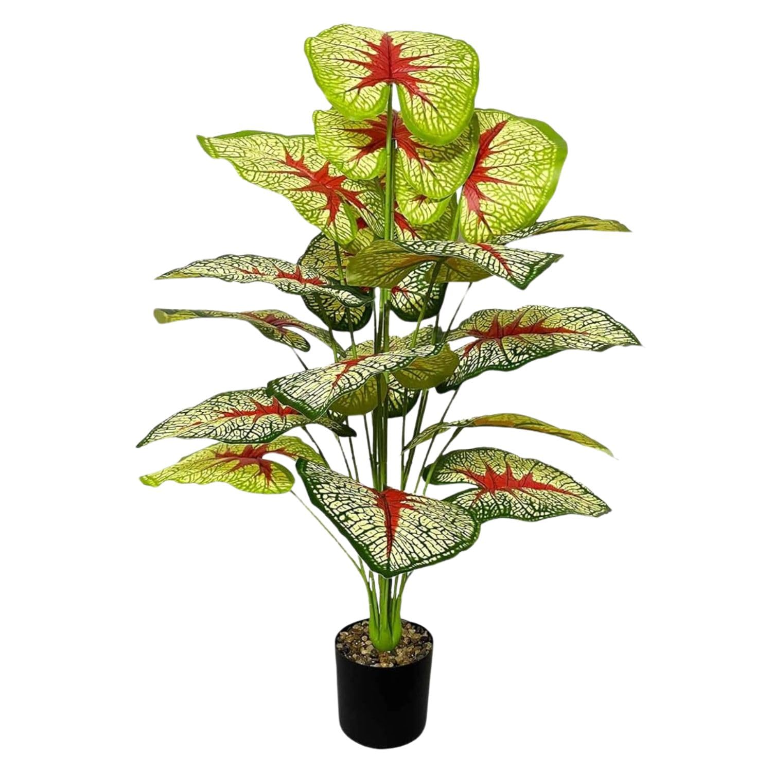 Go Hooked Artificial Plants 12 Leaves with complimentary Nursery Pot Fake Tree Floor Faux Tropical Plants Decorative Greenry House Potted Tall for Home Office Living Room Decor Indoor Garden