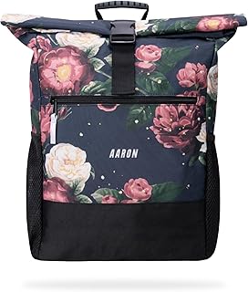 AARON Rolltop, zaino da donna e da uomo, con scomparto per laptop, con supporto AirTag, Daypacks, zaino arrotolabile da donna in PET riciclato per l'UNI, viaggi, vita quotidiana, rolltop backpack in