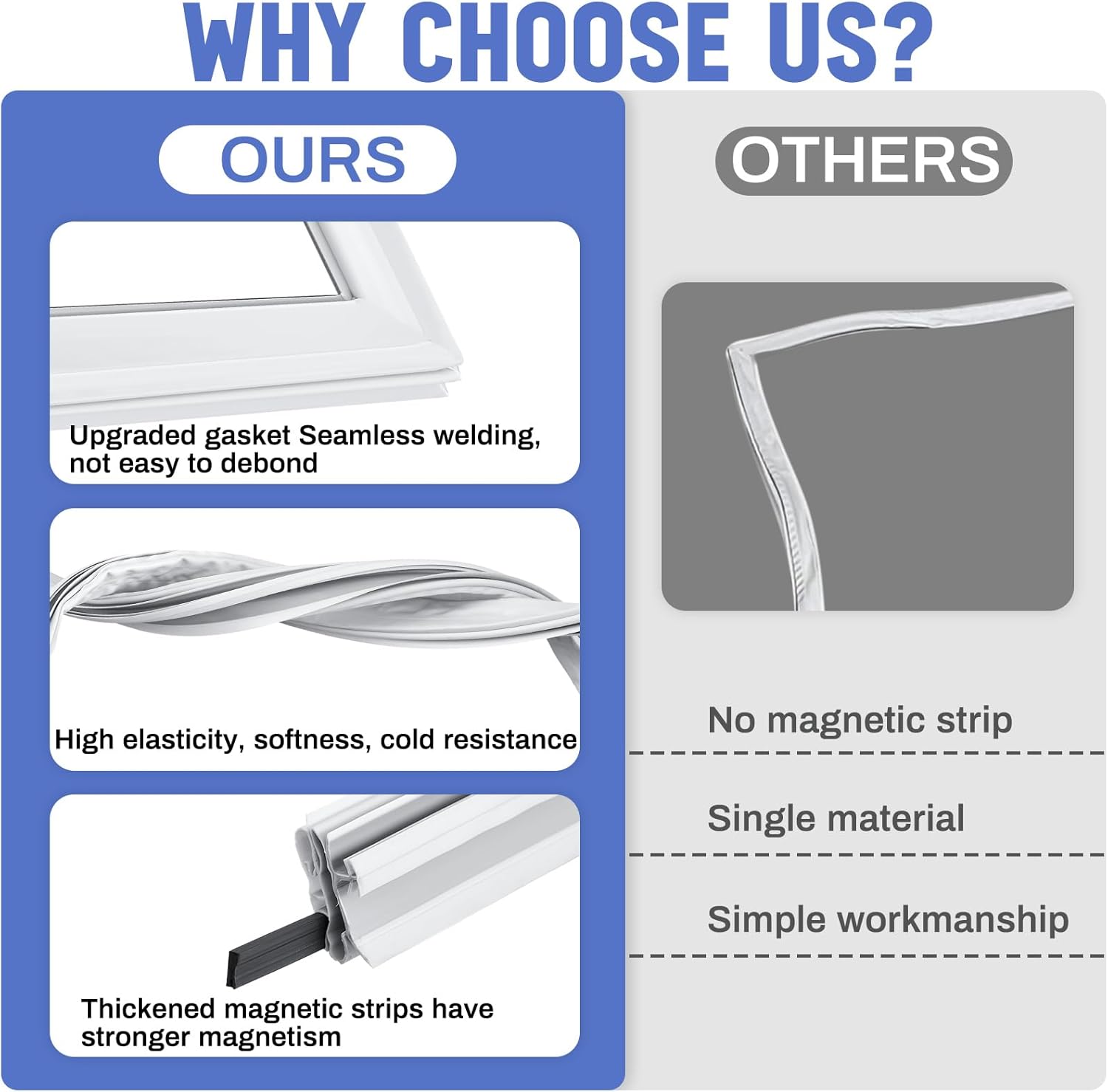 242193206 Refrigerator Door Gasket Replacement Compatible with Kenmore Crosley Westinghouse Refrigerator Door Seal White, 41.62 x 28.5 Inches