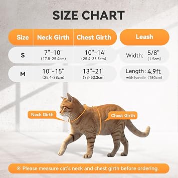 Lesypet Cat Harness and Leash Set, Escape Proof Harness for Outdoor Walking, Adjustable Harness with Leash for Small Medium Large Cats, Blue S