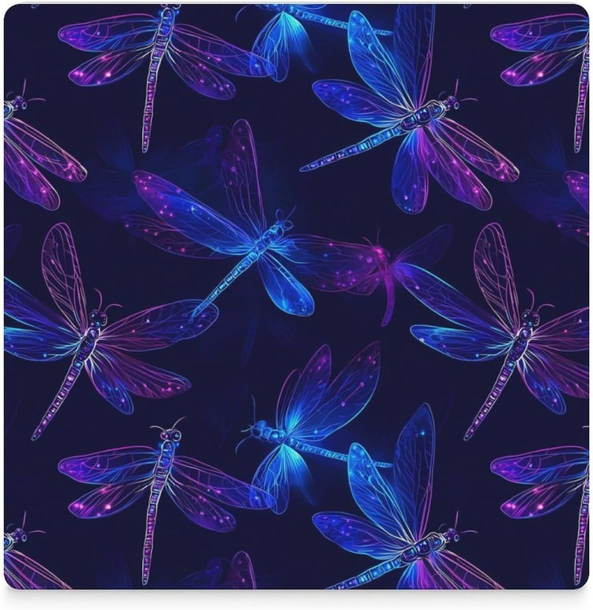 Dragonfly Funny Ceramic Coasters for Drinks Absorbent Cup Holder Tabletop Protector with Cork Base