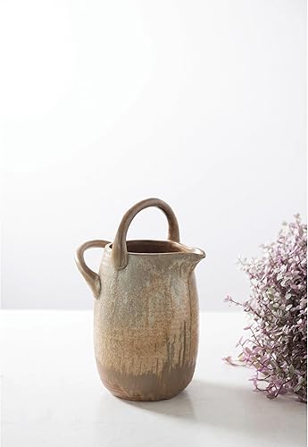 Miniatura 10 de Creative Co-Op Jarra de riego de gres de 80 onzas con asas, esmalte reactivo