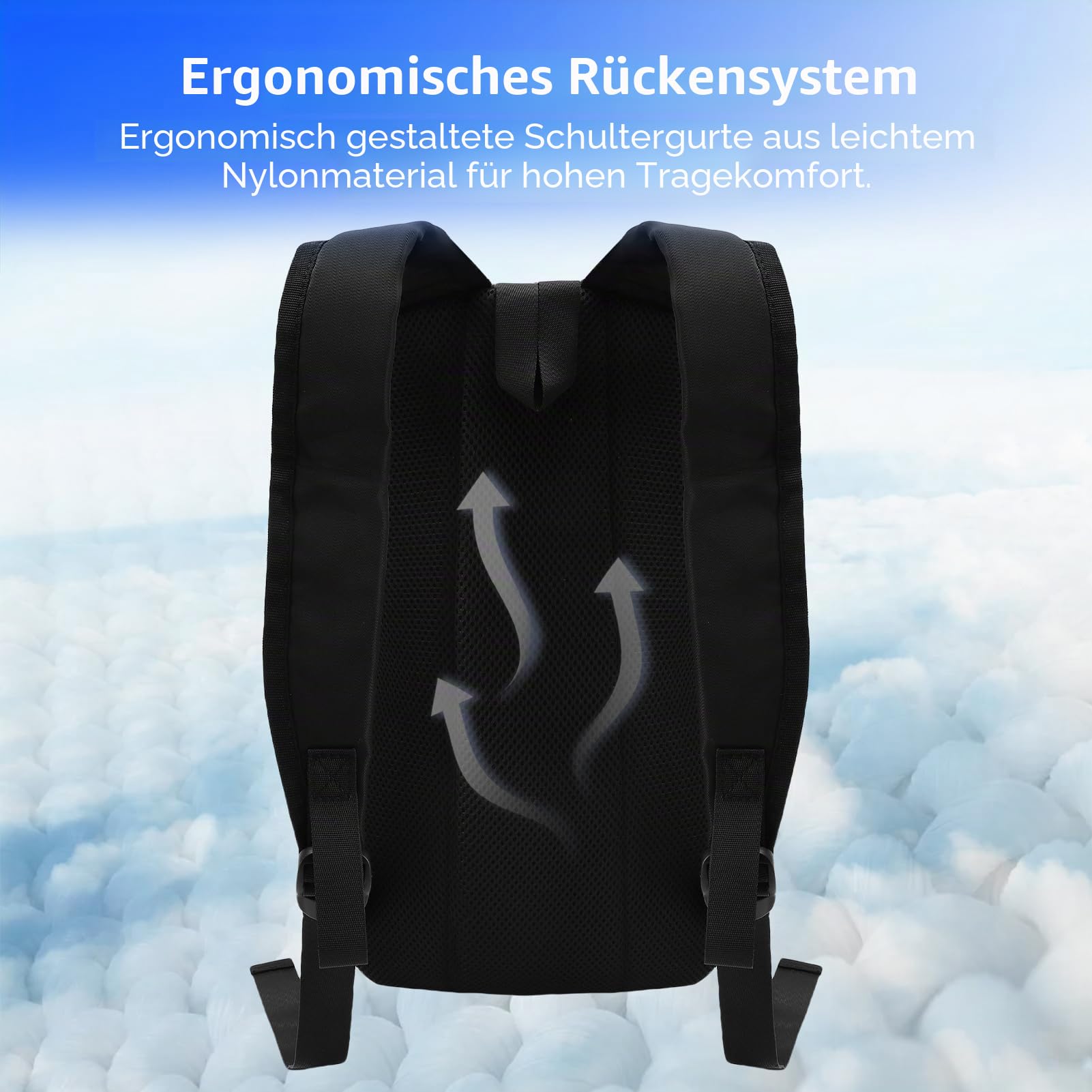 Lixada LED Rucksack mit Blinkfunktion, 15L Laptop Rucksäcke LED Backpack für Fahrrad, E-Scooter, College-Schule-Computertasche Umhängetasche Geschenke für Frauen und Männer (Schwarz)