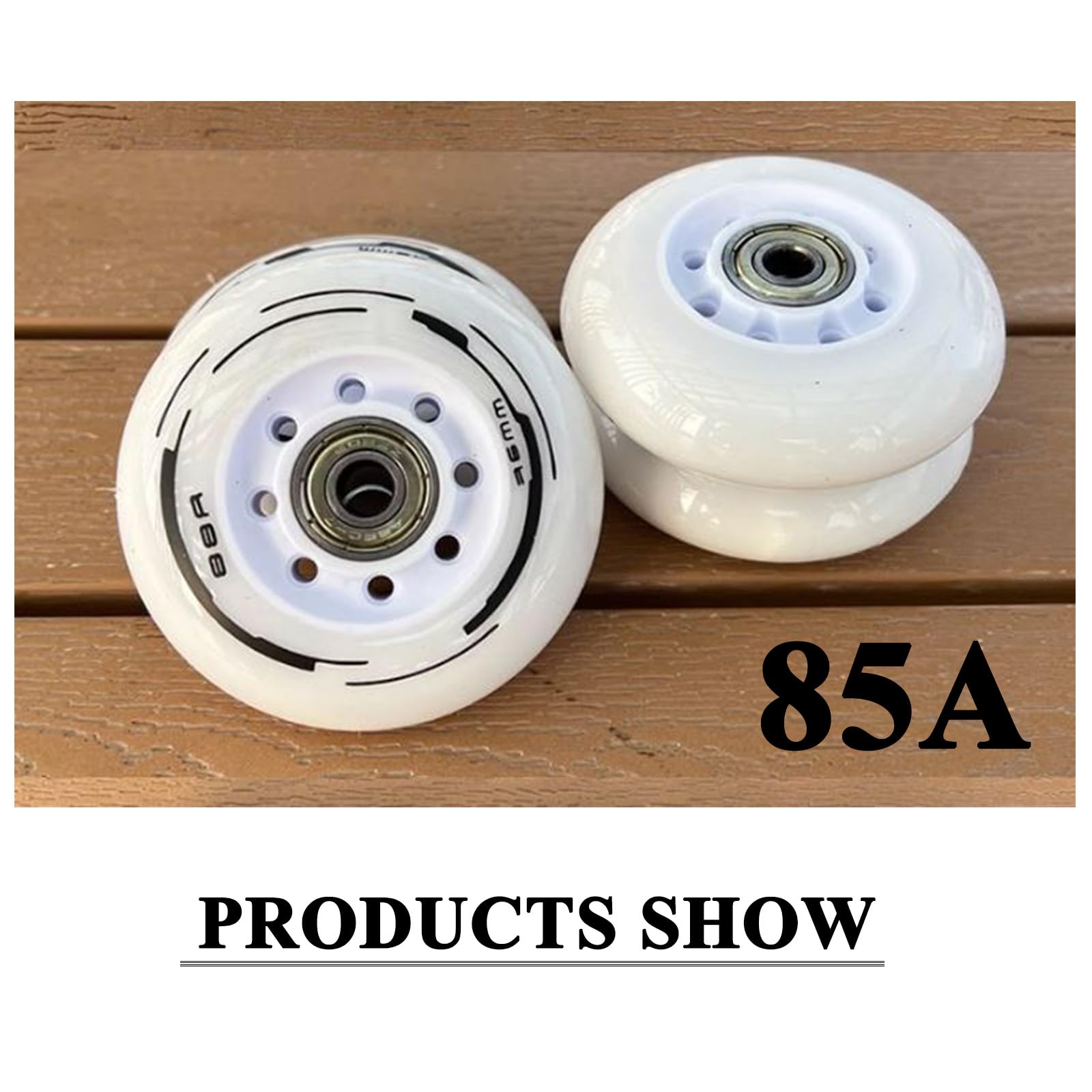 JHKJ Ruedas de Patines en línea 85A Ruedas Resistentes al Desgaste de PU de bajo Ruido diseñadas para Ruedas de Patines de Repuesto 72 mm, 76 mm, 80 mm para Elegir,Black,72mm