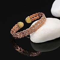 Vista 11 de Handmade Elegant Copper Bracelet for Women - Pure Copper Bracelet for Pain Relief and Stress Relief - Adjustable Entwisted Copper Bracelet to Fit