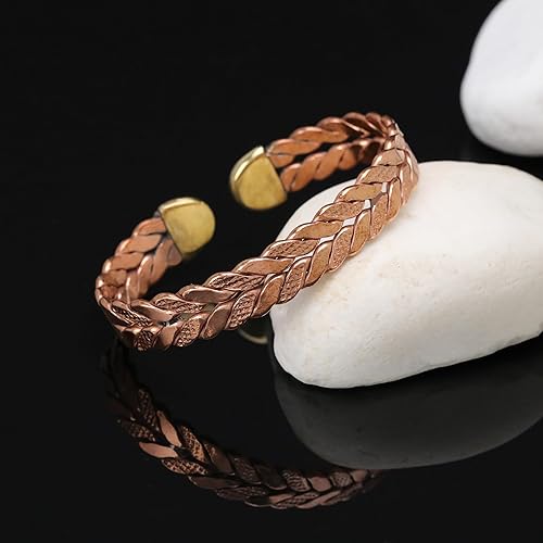 Miniatura 11 de Handmade Elegant Copper Bracelet for Women - Pure Copper Bracelet for Pain Relief and Stress Relief - Adjustable Entwisted Copper Bracelet to Fit