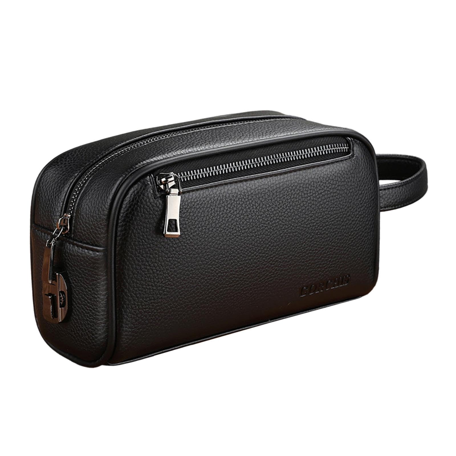 rockible Sac à Main pour Hommes Portefeuille Grande capacité avec dragonne Organisateur Pochette pour Hommes, Noir avec Serrure